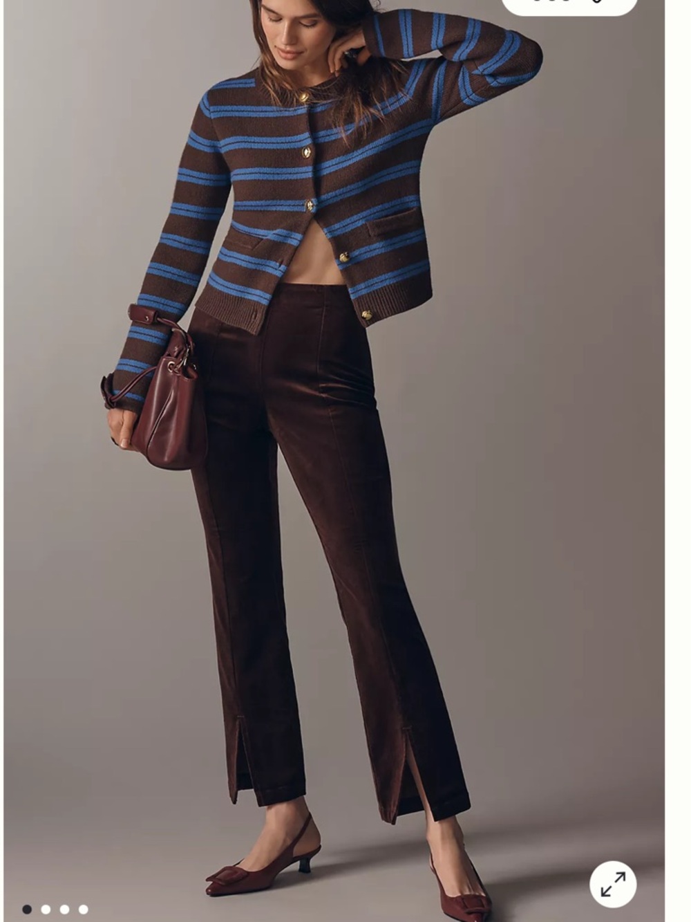 NWT Anthropologie Maeve High-Rise Split-Front Velvet Skinny Pants small